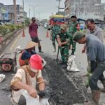 Safari Ramadan Banyuasin, Kapolda Sumsel Perkuat Koordinasi Pengamanan Idulfitri Dukung Kelancaran Arus Mudik Lebaran, Korem 044/Gapo Tambal Jalan Berlubang