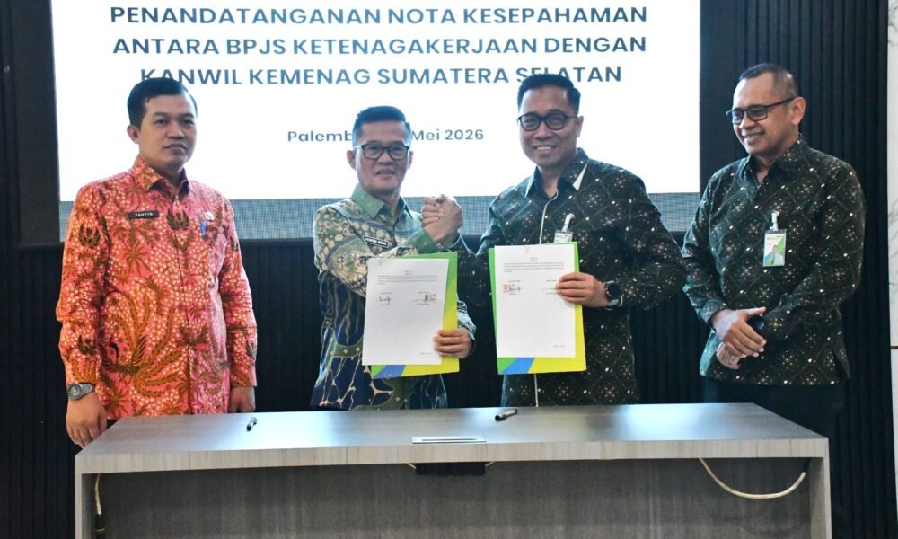 Sinergi Perlindungan Jaminan Sosial, Kanwil Kemenag Sumsel dan BPJS Ketenagakerjaan Teken MoU