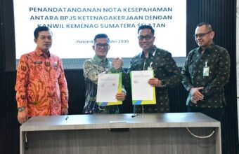 Sinergi Perlindungan Jaminan Sosial, Kanwil Kemenag Sumsel dan BPJS Ketenagakerjaan Teken MoU