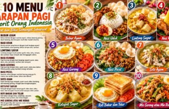 10 menu sarapan pagi favorit masyarakat Indonesia yang wajib Anda coba. (Foto: ilustrasi/ai)