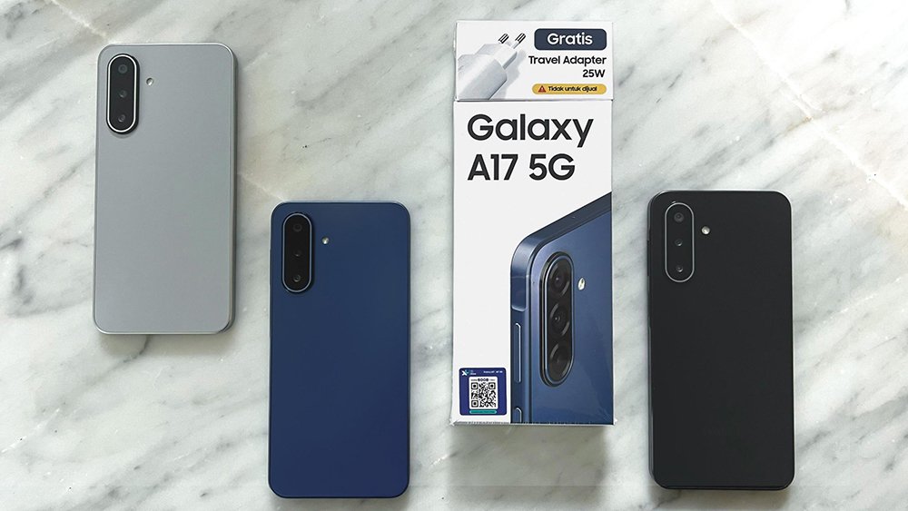 3 pilihan warna Samsung A17 yakni Blue, Grey, dan Black. (Foto: news samsung.com)