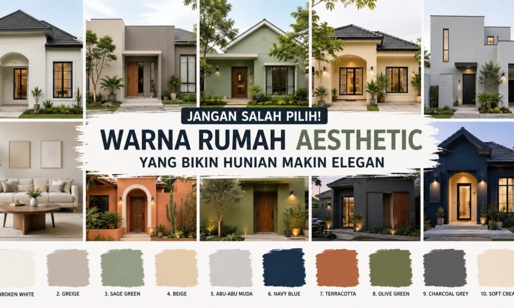 Rekomendasi warna rumah aesthetic yang membuat hunian terlihat lebih elegan, modern, nyaman, dan tetap timeless di berbagai konsep desain rumah. (Foto: ilustrasi/ai)