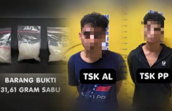 Aksi nekat dua pria berinisial M.P (23) dan AL (33) berakhir di tangan aparat kepolisian. (Foto: istimewa)