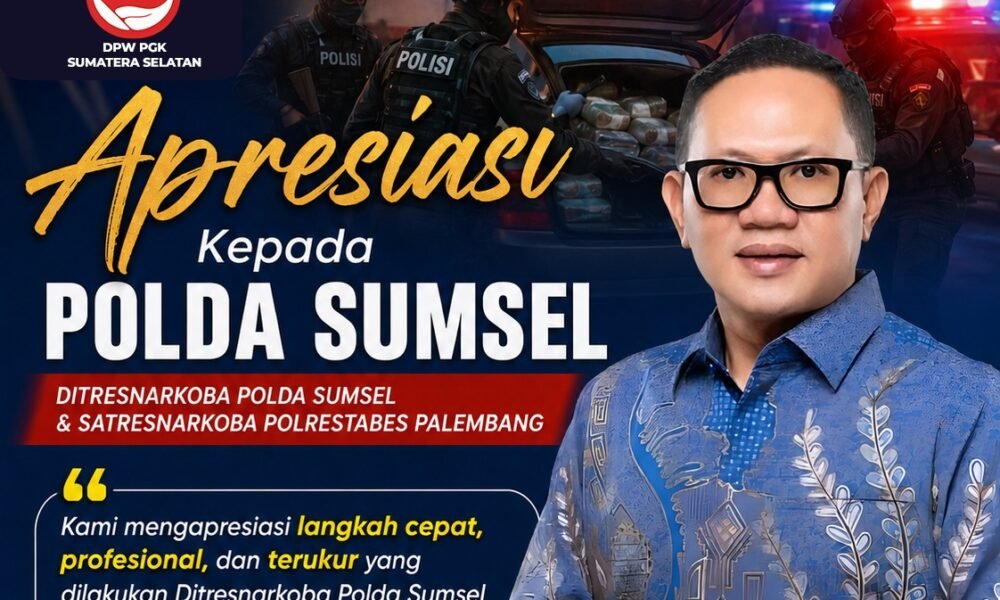 Gagalkan Penyelundupan 10,583 Kilogram Sabu, PGK Sumsel Apresiasi Polda Sumsel Gagalkan Penyelundupan 10,583 Kilogram Sabu, PGK Sumsel Apresiasi Polda Sumsel