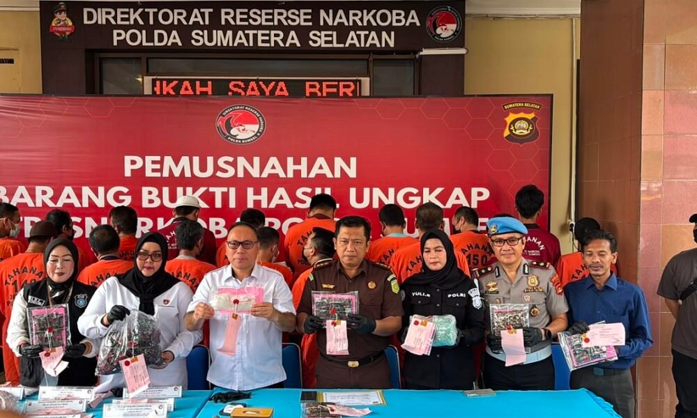 Polda Sumsel Musnahkan Sabu 4 Kg, 17.981 Butir Ekstasi Senilai Rp7,9 Miliar, Selamatkan 83 Ribu Jiwa