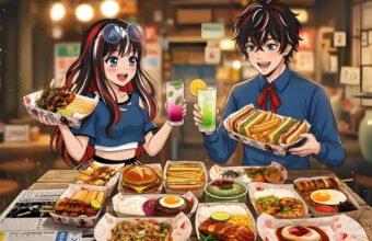 Ren dan Reina menikmati hidangan 60 Seconds to Tokyo. (Foto: istimewa)