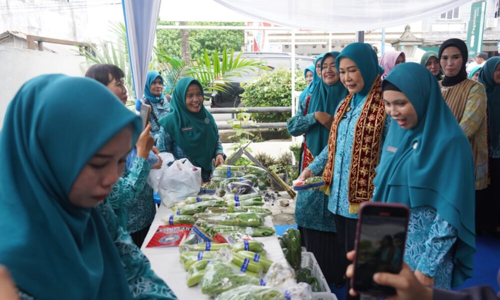 Ketua TP PKK Sumsel Feby Herman Deru Dorong Pemanfaatan Lahan Irigasi untuk Tingkatkan Ekonomi Keluarga Ketua TP PKK Provinsi Sumatera Selatan, Feby Herman Deru, tampak berjongkok memetik dan memanen hasil budidaya yang dikelola ibu-ibu PKK bersama warga. (Foto: Yulie)