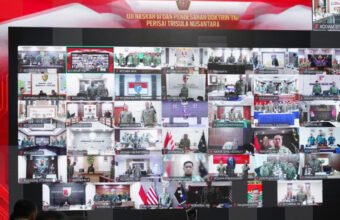 Pangdam II/Swj Hadiri Uji Naskah III dan Pengesahan Doktrin TNI Perisai Trisula Nusantara Secara Vicon. (Foto: Yulie)