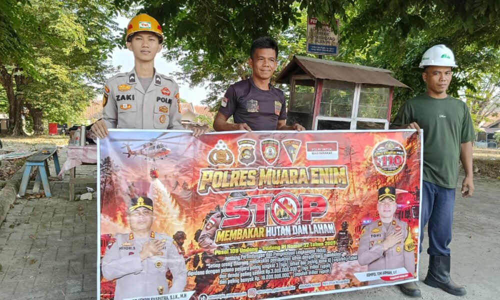 Cegah Karhutla, Sat Samapta Polres Muara Enim Gencar Sosialisasi di PT RMKO Gunung Megang