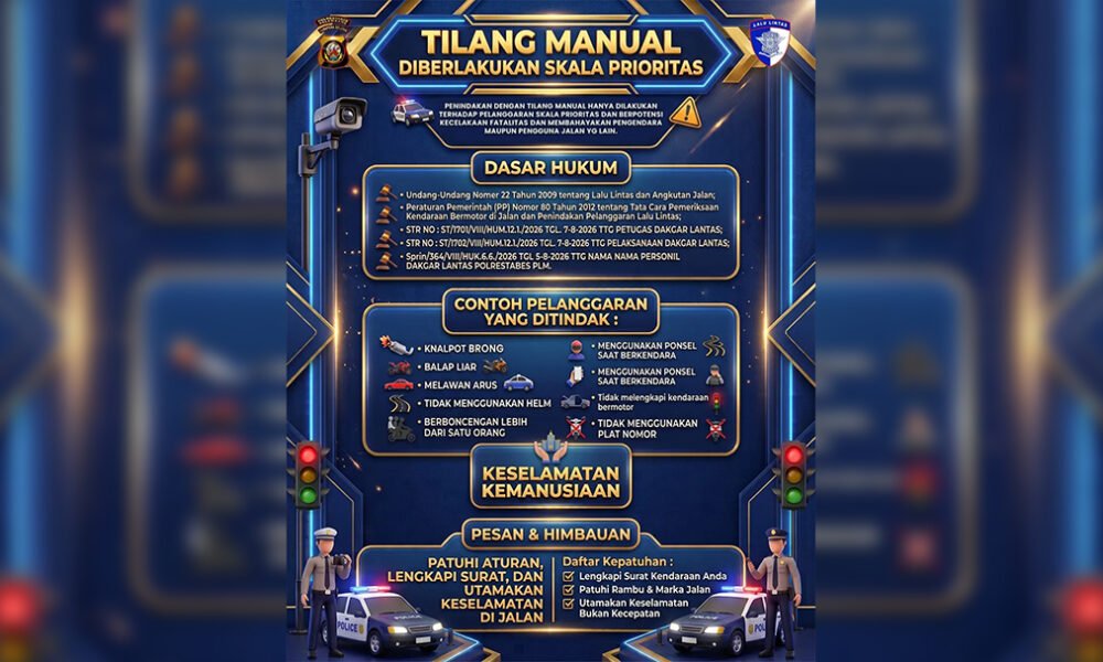 Waspada! Tilang Manual Kembali Diterapkan di Palembang, 10 Pelanggaran Ini Jadi Sasaran Polisi